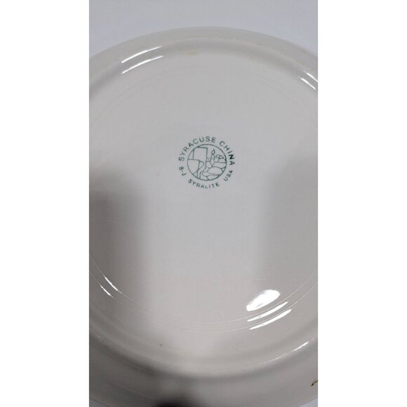 Syracuse Syralite Captains Table Oval Serving Platter Plate White Floral Vintage - Picture 9 of 10